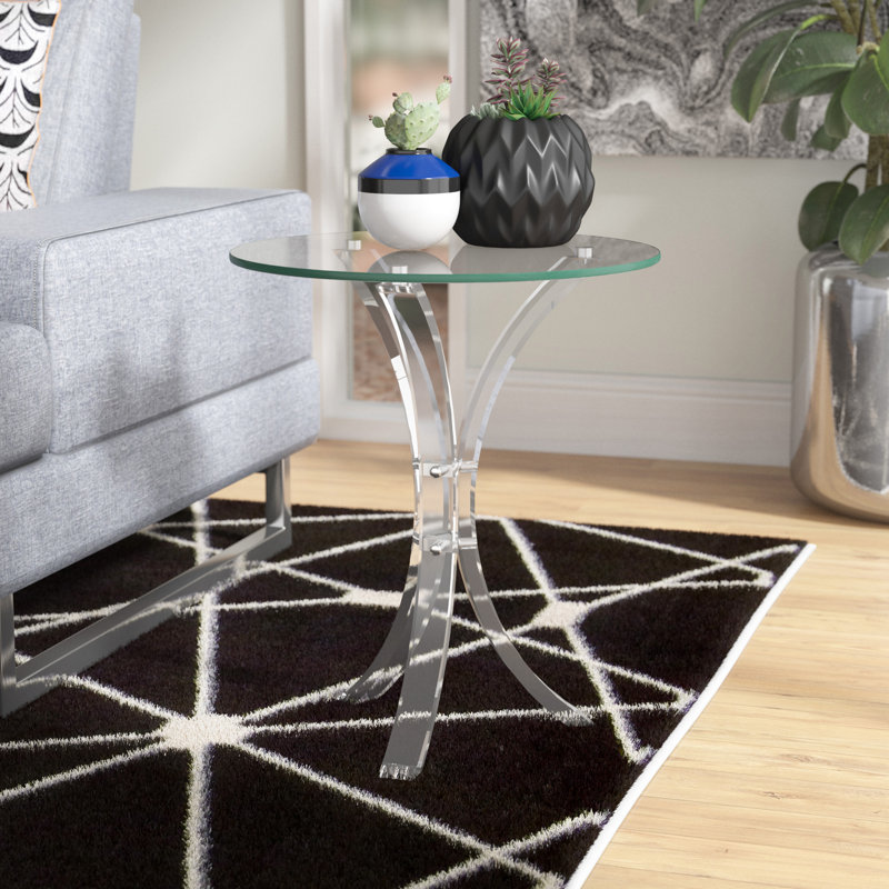 Wade Logan® Ghita Glass Pedestal End Table & Reviews Wayfair